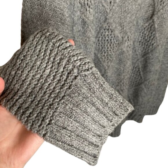 American Eagle Womens Open Cable Knit Tunic Sweater Size Extra Large Gray Cozy - Picture 6 of 15